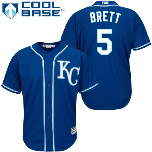 Royals #5 George Brett Royal Blue Cool Base Stitched Youth MLB Jersey